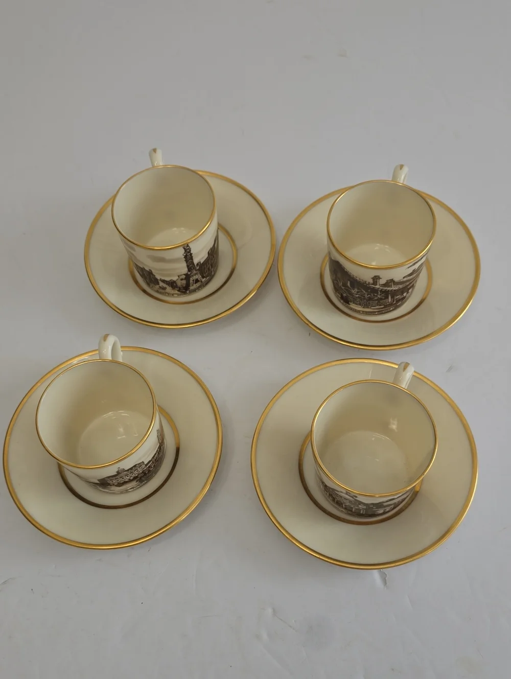 Lenox Historical China Set Of 4 Minga Pope Patchin Cups Saucers